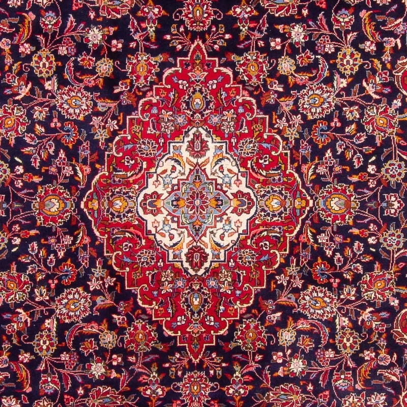 Keshan Teppich 246x353cm - Perserteppich - dunkelblau