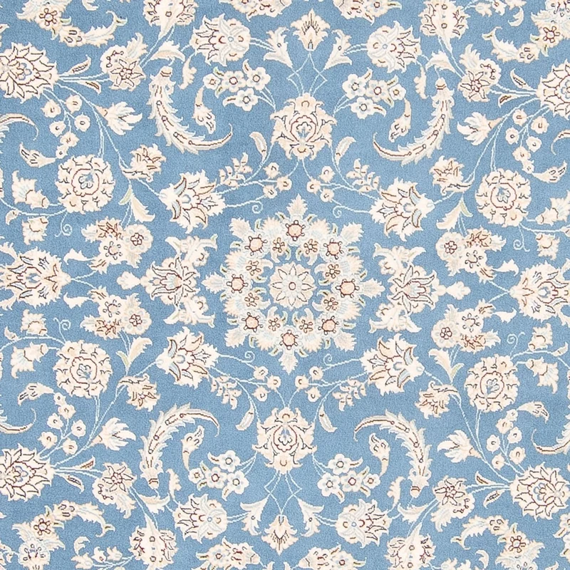 Perserteppich - Nain rund - 203 x 212 cm - hellblau