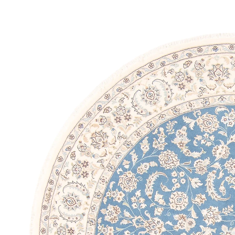 Perserteppich - Nain rund - 203 x 212 cm - hellblau