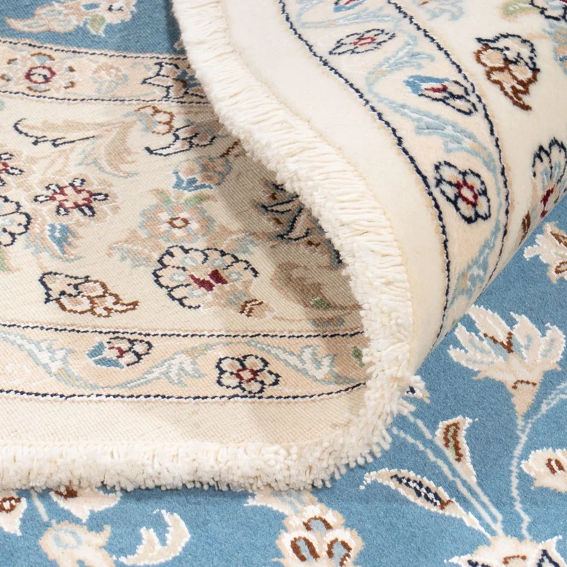 Perserteppich - Nain rund - 203 x 212 cm - hellblau