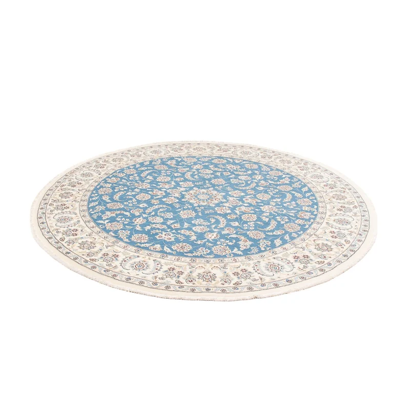 Perserteppich - Nain rund - 203 x 212 cm - hellblau