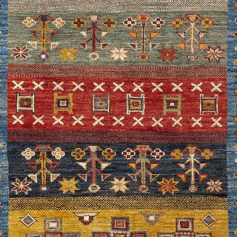 Gabbeh Teppich - Loribaft Perser - 105 x 143 cm - mehrfarbig