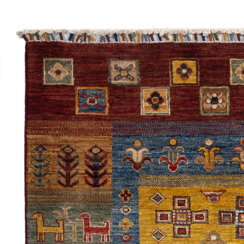 Gabbeh Teppich - Loribaft Perser - 105 x 143 cm - mehrfarbig