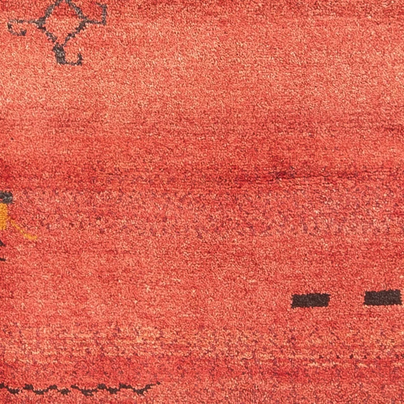Gabbeh Persisch Teppich 83x225cm - Perserteppich Wollteppich - hellrot