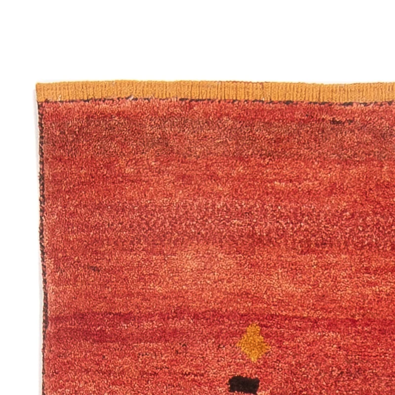 Gabbeh Persisch Teppich 83x225cm - Perserteppich Wollteppich - hellrot