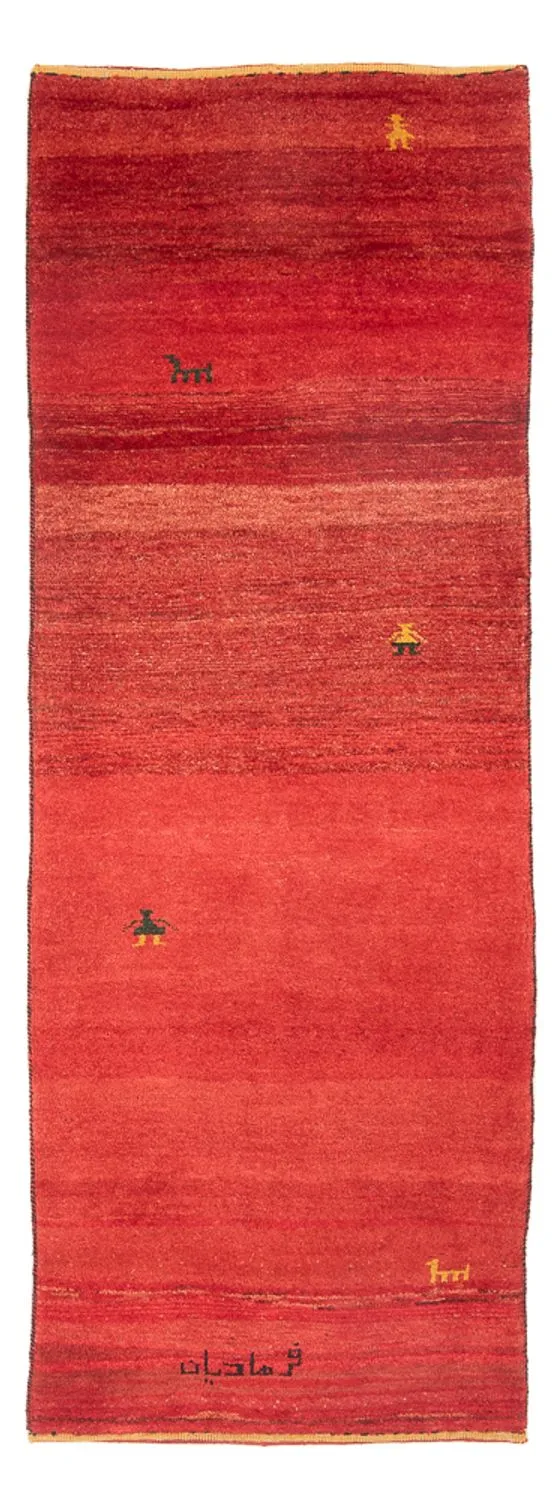 Gabbeh Persisch Teppich 85x227cm - Perserteppich Wollteppich - rot