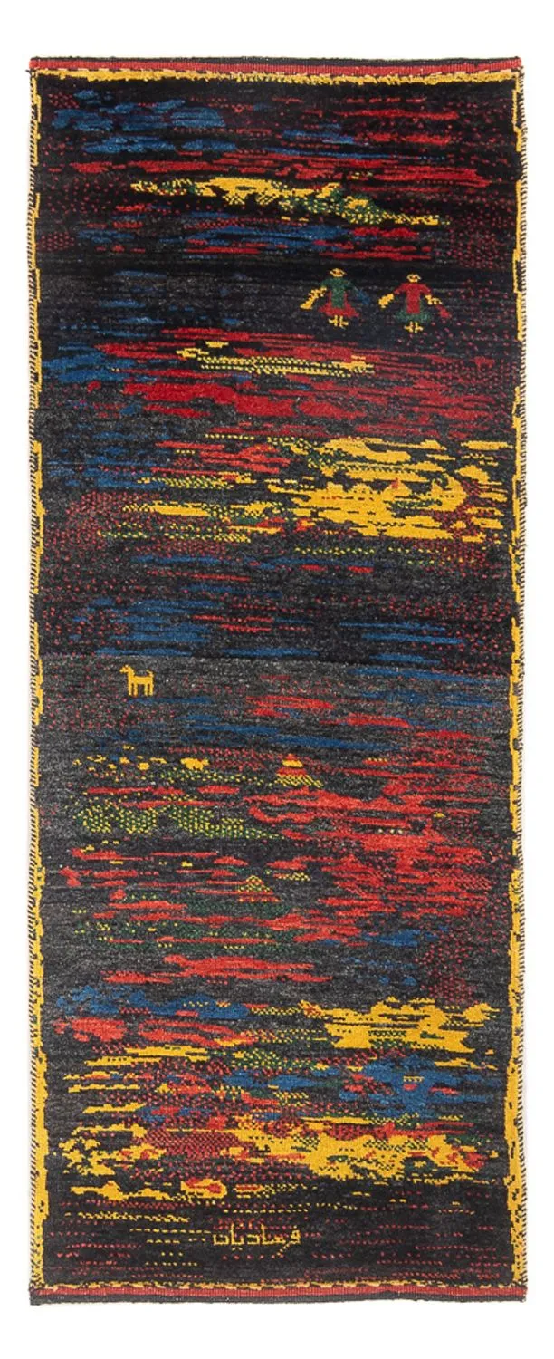 Gabbeh Persisch Teppich 68x185cm - Perserteppich Wollteppich - mehrfarbig