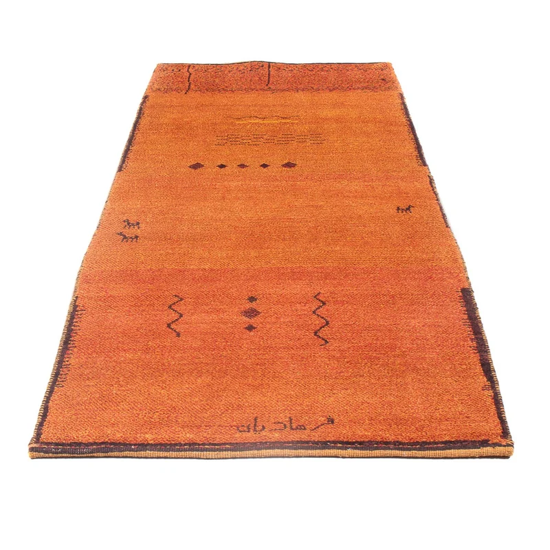 Gabbeh Persisch Teppich 87x247cm - Perserteppich Wollteppich - terrakotta