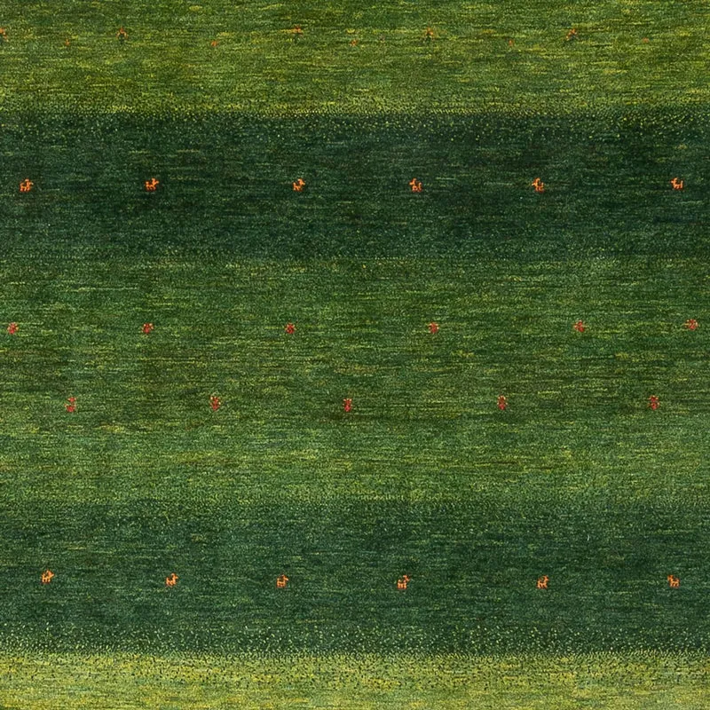 Gabbeh Teppich - Loribaft Perser - 212 x 306 cm - grün