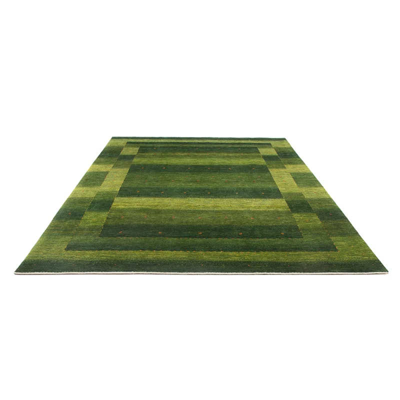 Gabbeh Teppich - Loribaft Perser - 212 x 306 cm - grün