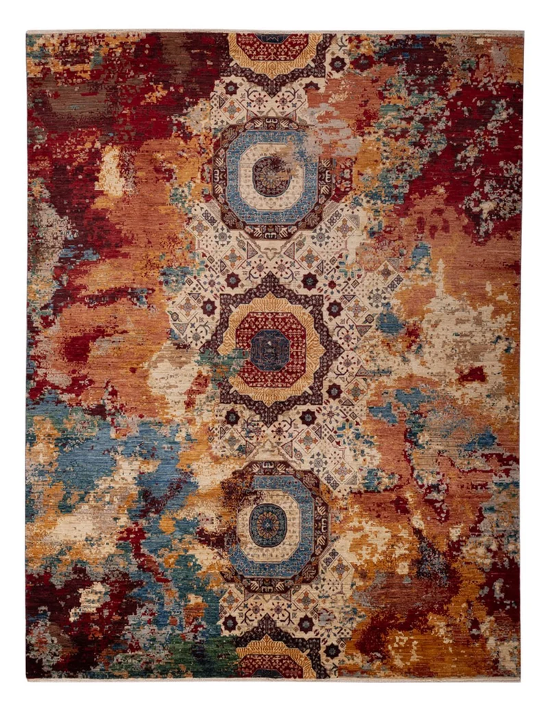 Designer Teppich 239x302cm - mehrfarbig