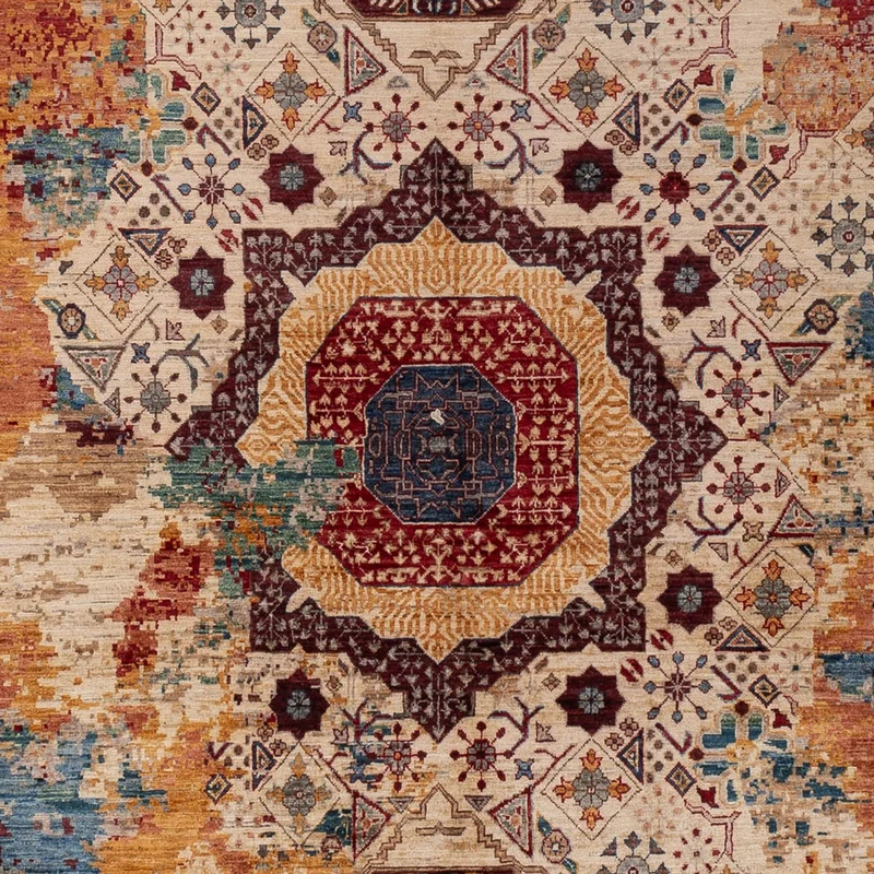 Designer Teppich 239x302cm - mehrfarbig