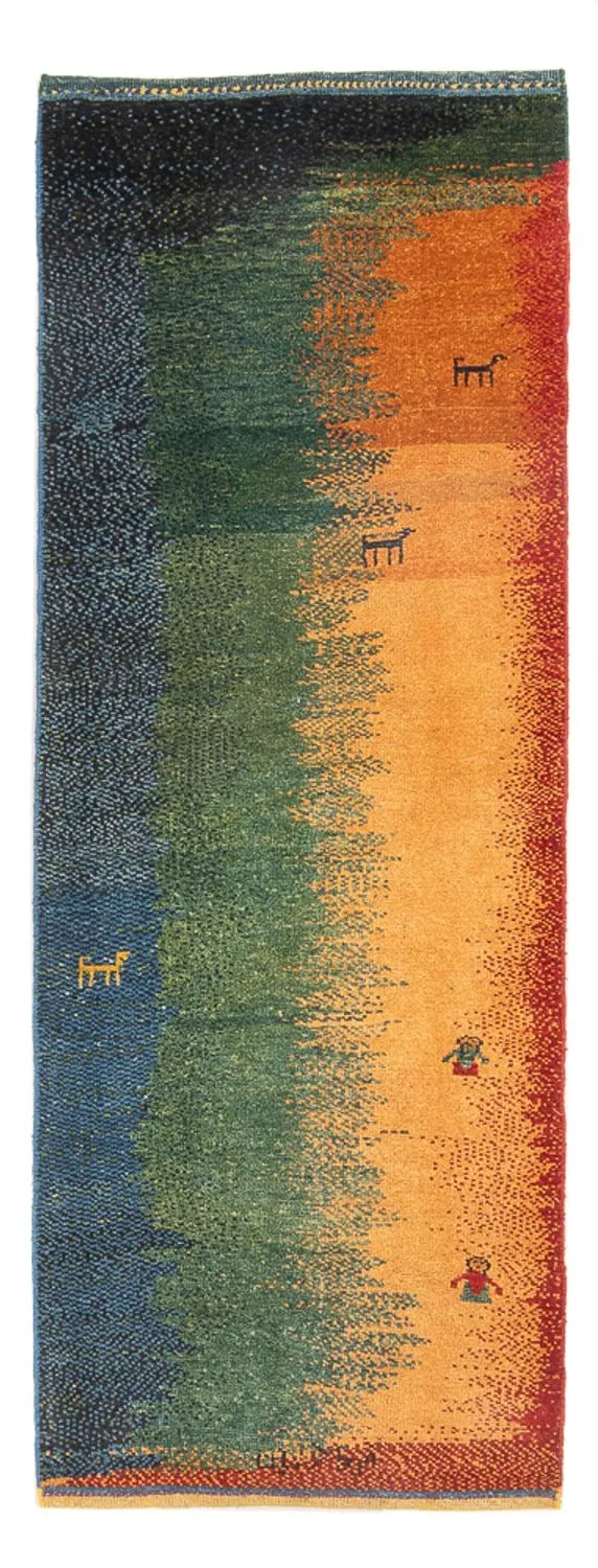 Gabbeh Persisch Teppich 68x202cm - Perserteppich Wollteppich - mehrfarbig