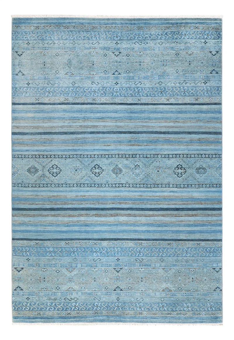 Ziegler Modern Teppich 170x241cm - Orientteppich - seeblau
