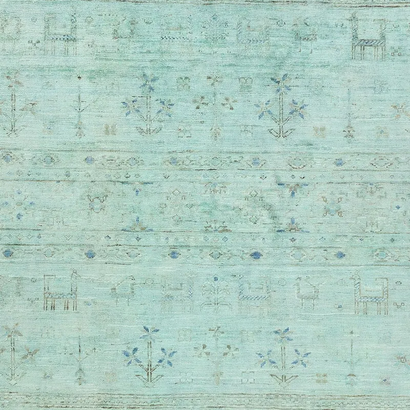 Ziegler Modern Teppich 164x237cm - Orientteppich - türkis