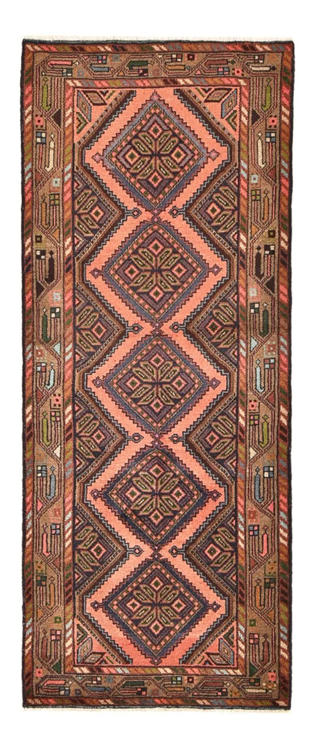 Hamadan Teppich 78x185cm - Perserteppich - dunkelbeige