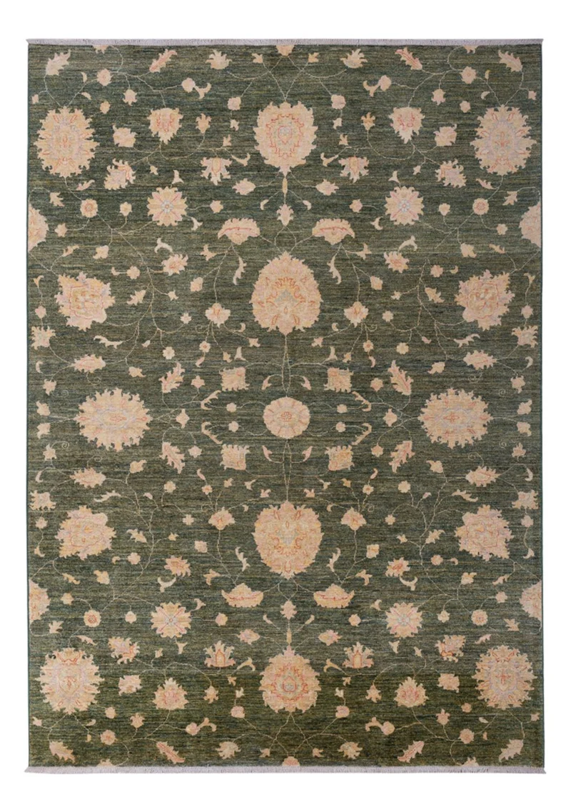 Ziegler Modern Teppich 205x294cm - Orientteppich - dunkelgrün