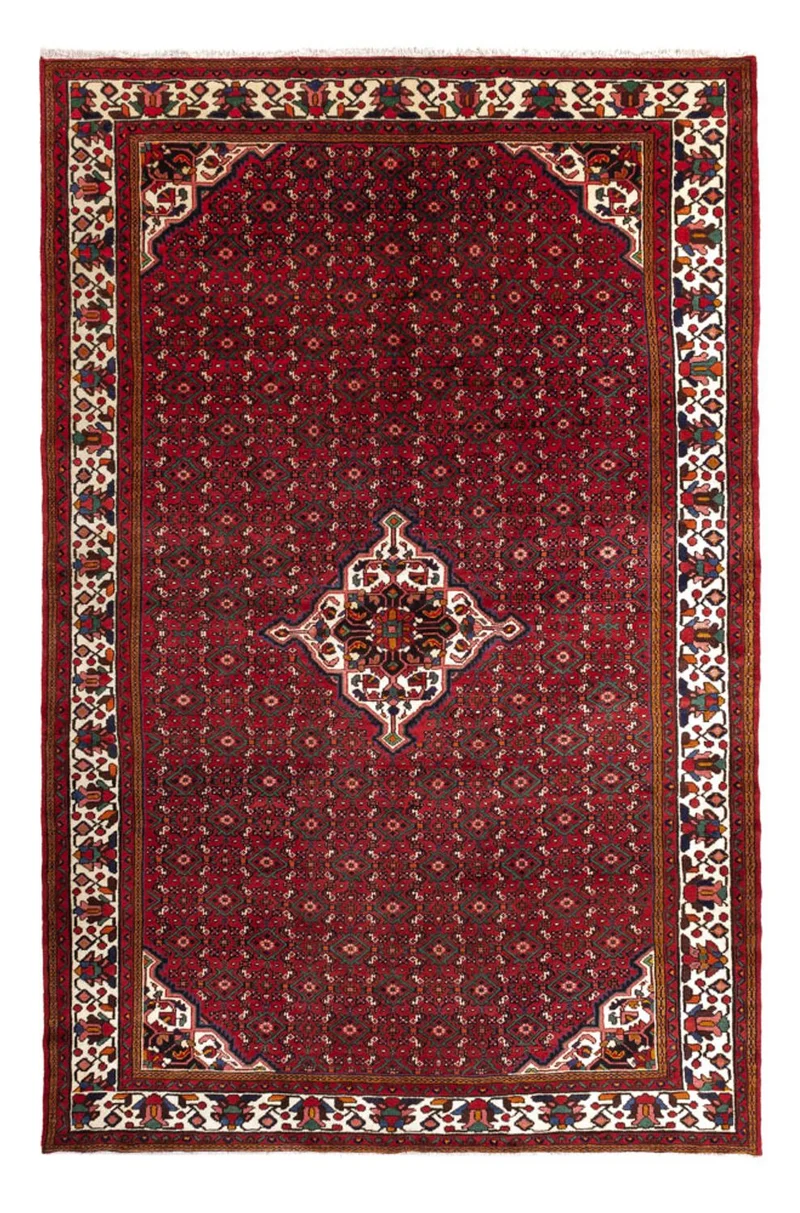 Malayer Teppich 210x318cm - Perserteppich - dunkelrot