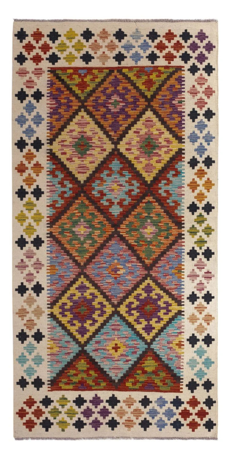 Kelim Maimene Teppich 101x199cm - mehrfarbig