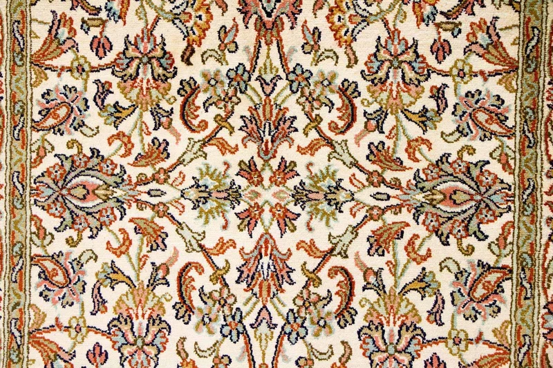 Kaschmir Seide Teppich 74x127cm - Orientteppich - beige