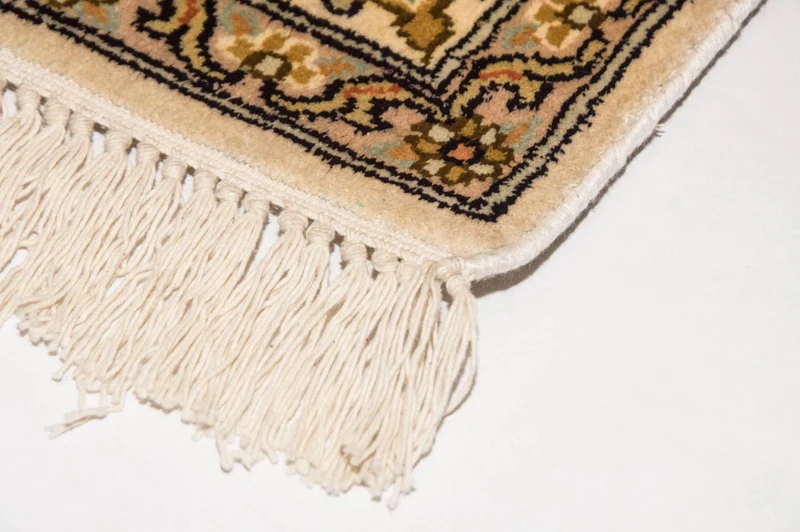 Kaschmir Seide Teppich 94x153cm - Orientteppich - beige
