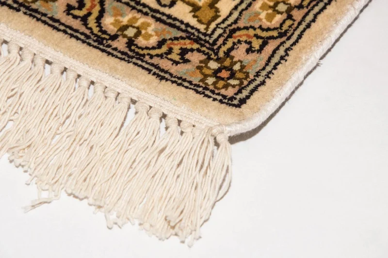 Kaschmir Seide Teppich 94x153cm - Orientteppich - beige
