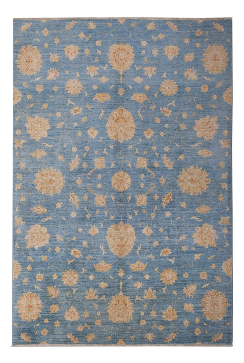 Ziegler Modern Teppich 206x300cm - Orientteppich - blau