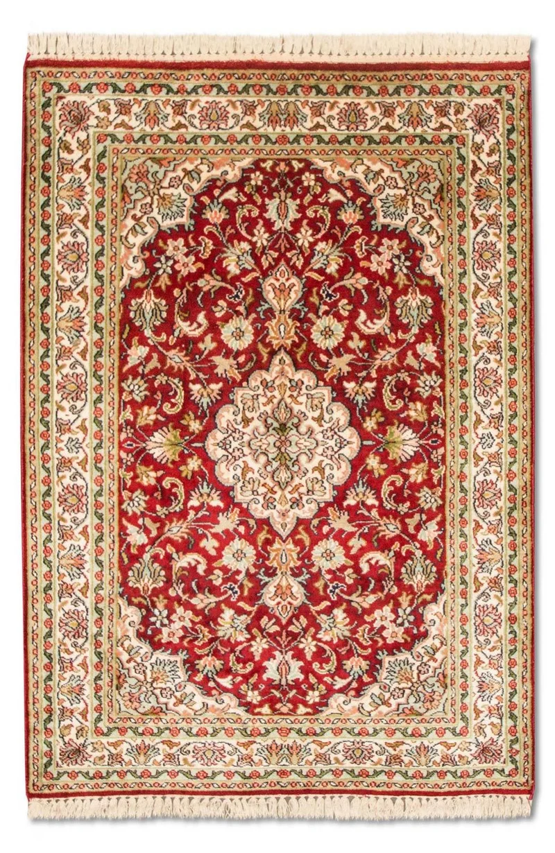 Kaschmir Seide Teppich 80x120cm - Orientteppich - rot