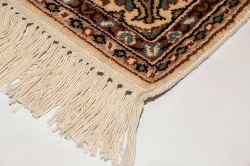 Kaschmir Seide Teppich 77x190cm - Orientteppich - beige