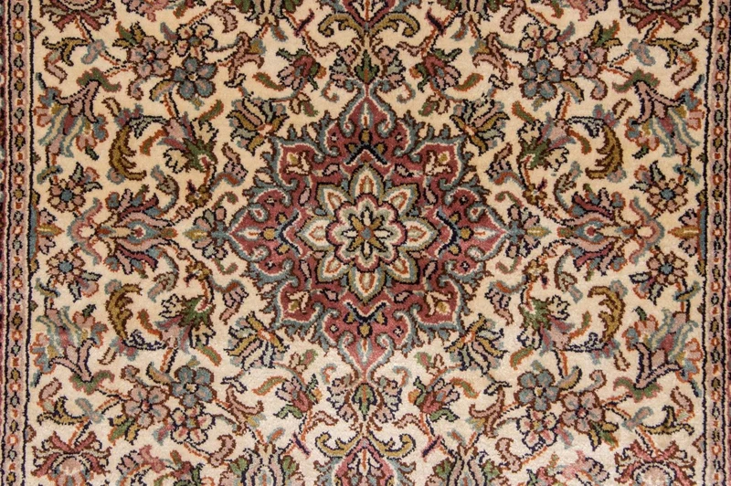 Kaschmir Seide Teppich 79x192cm - Orientteppich - beige