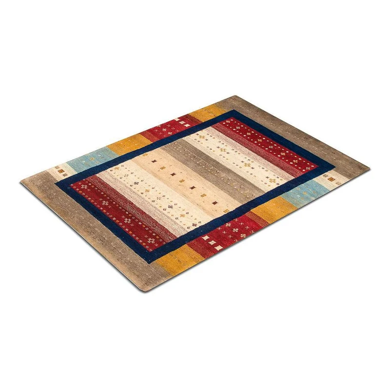 Loribaft Teppich Perser 123x181cm - Wollteppich - mehrfarbig