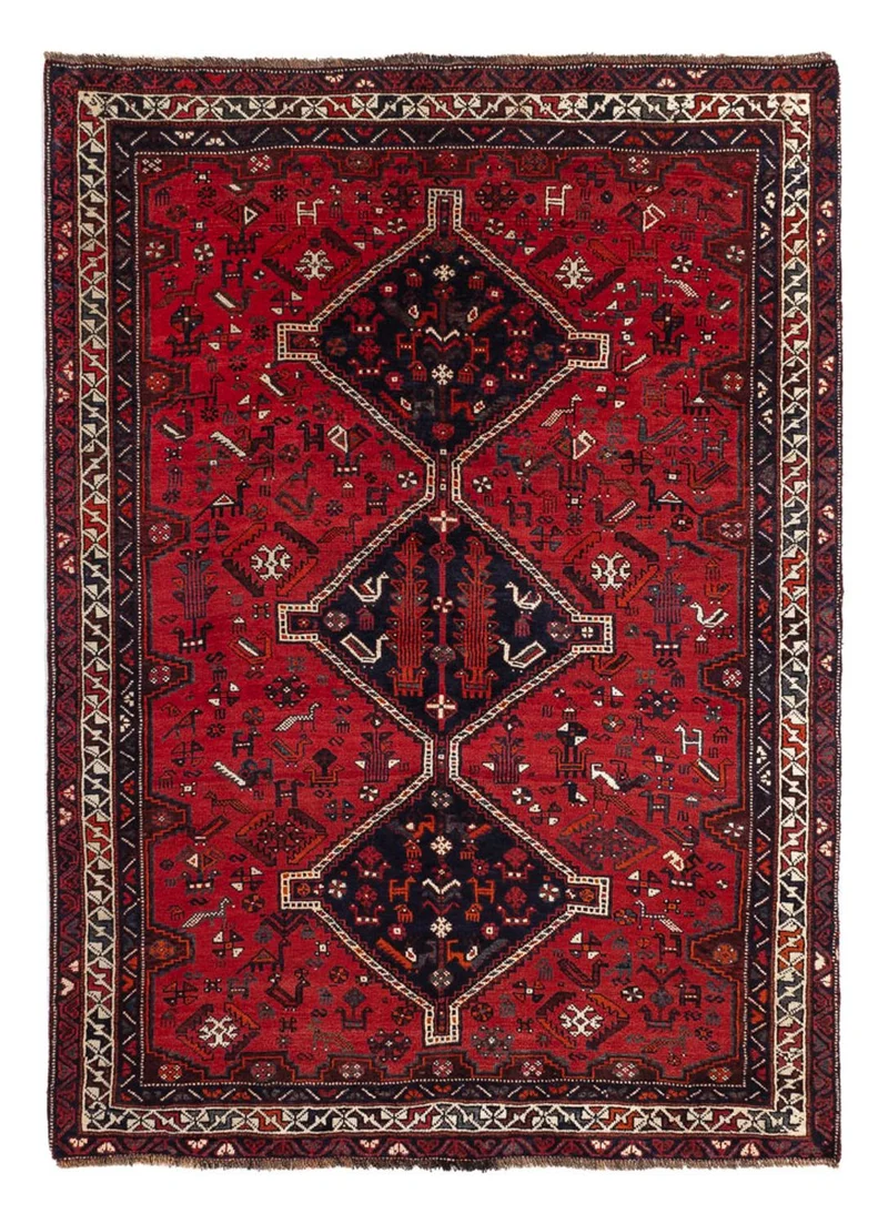 Ghashghai Teppich 159x221cm - Perserteppich - rot