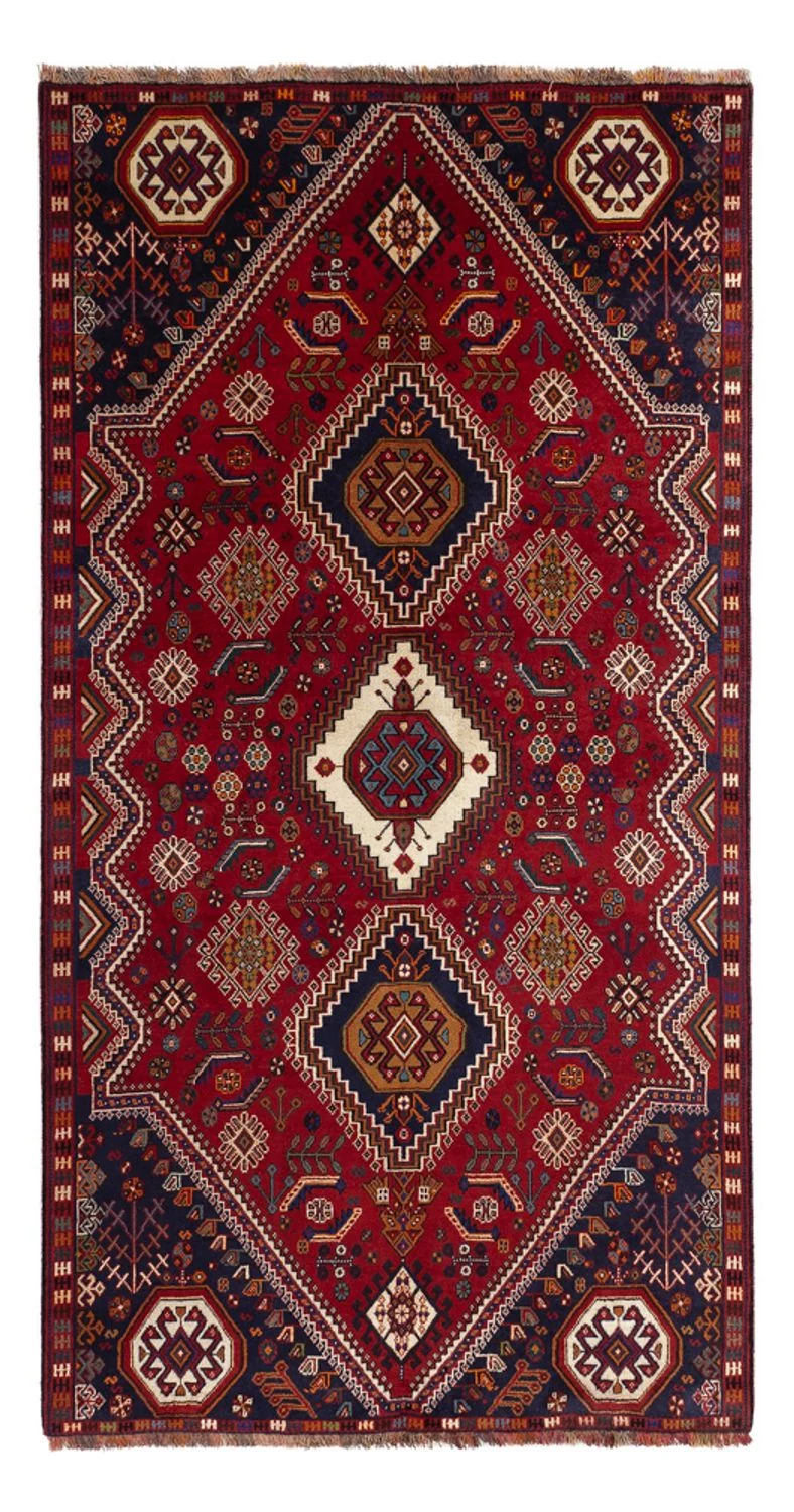 Ghashghai Teppich 141x256cm - Perserteppich - dunkelrot