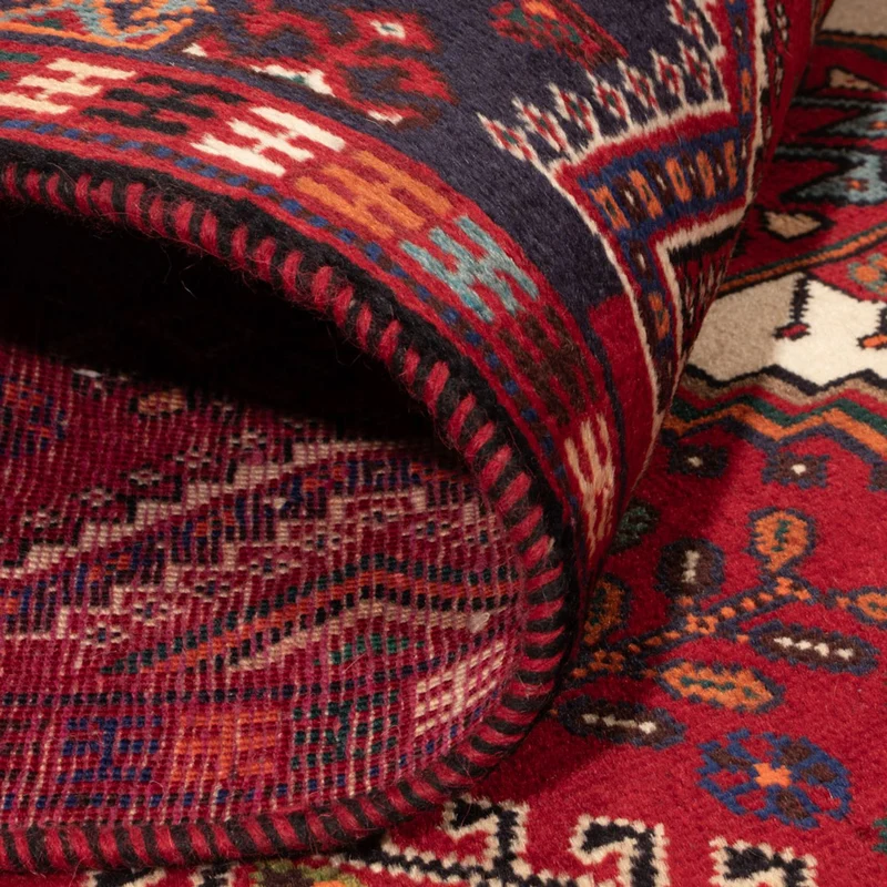 Ghashghai Teppich 141x256cm - Perserteppich - dunkelrot