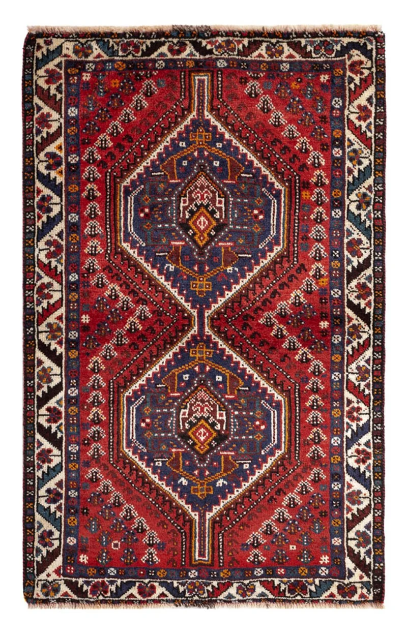 Ghashghai Teppich 85x137cm - Perserteppich - dunkelrot