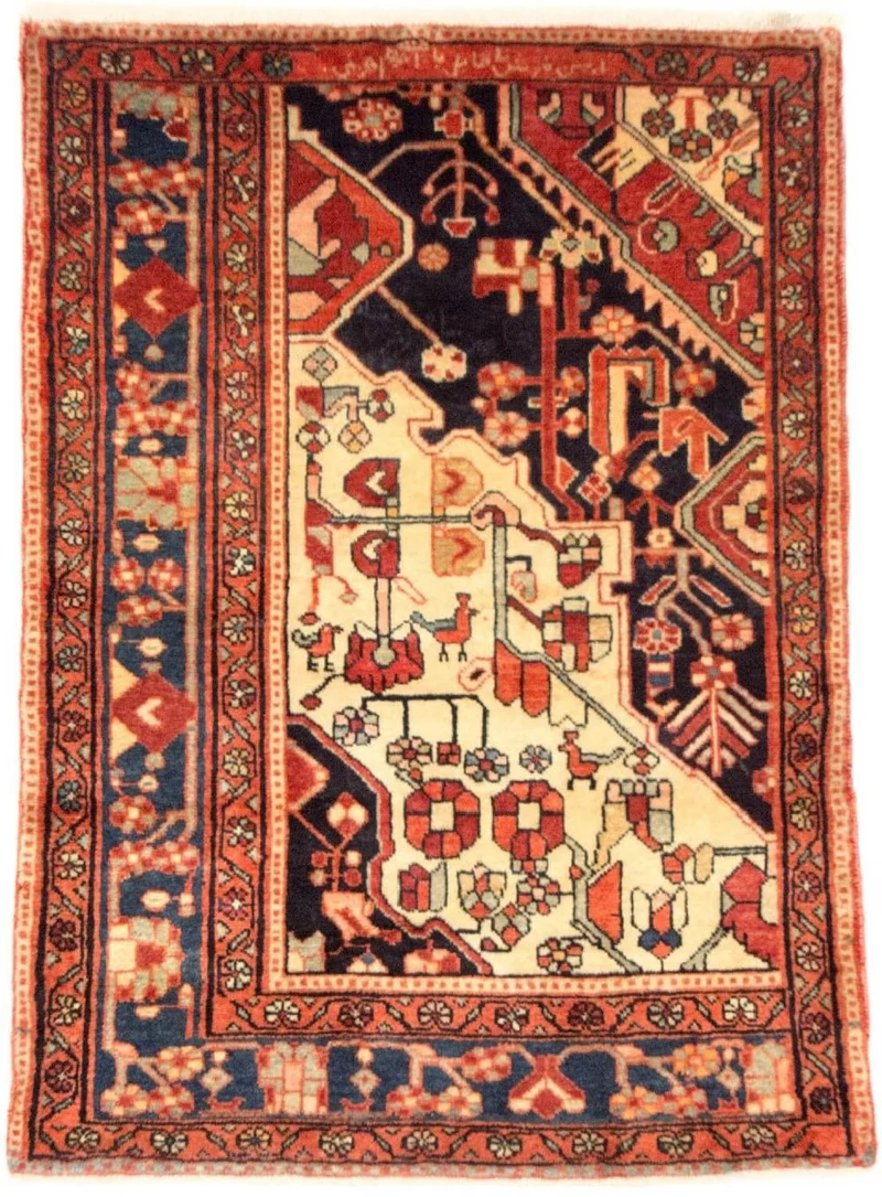 Nahavand Teppich 90x127cm - Perserteppich - mehrfarbig