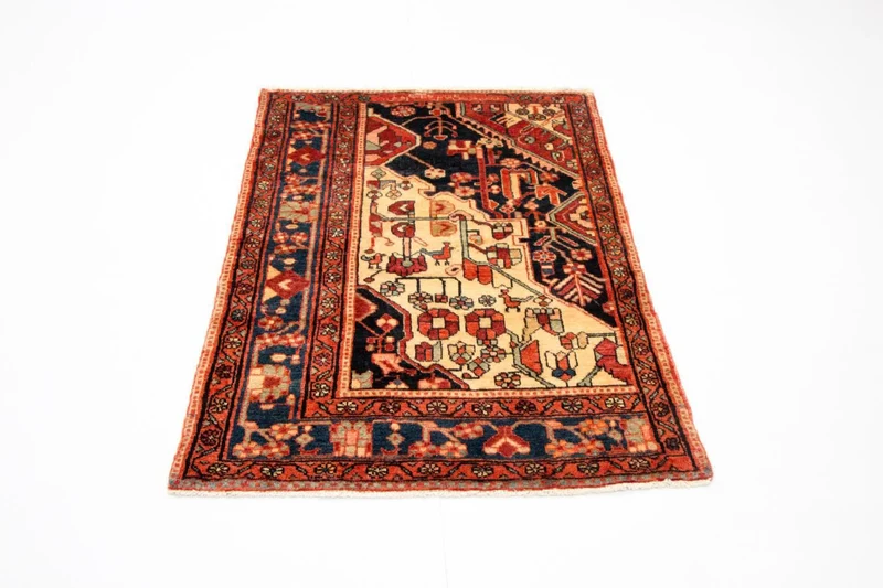 Nahavand Teppich 90x127cm - Perserteppich - mehrfarbig