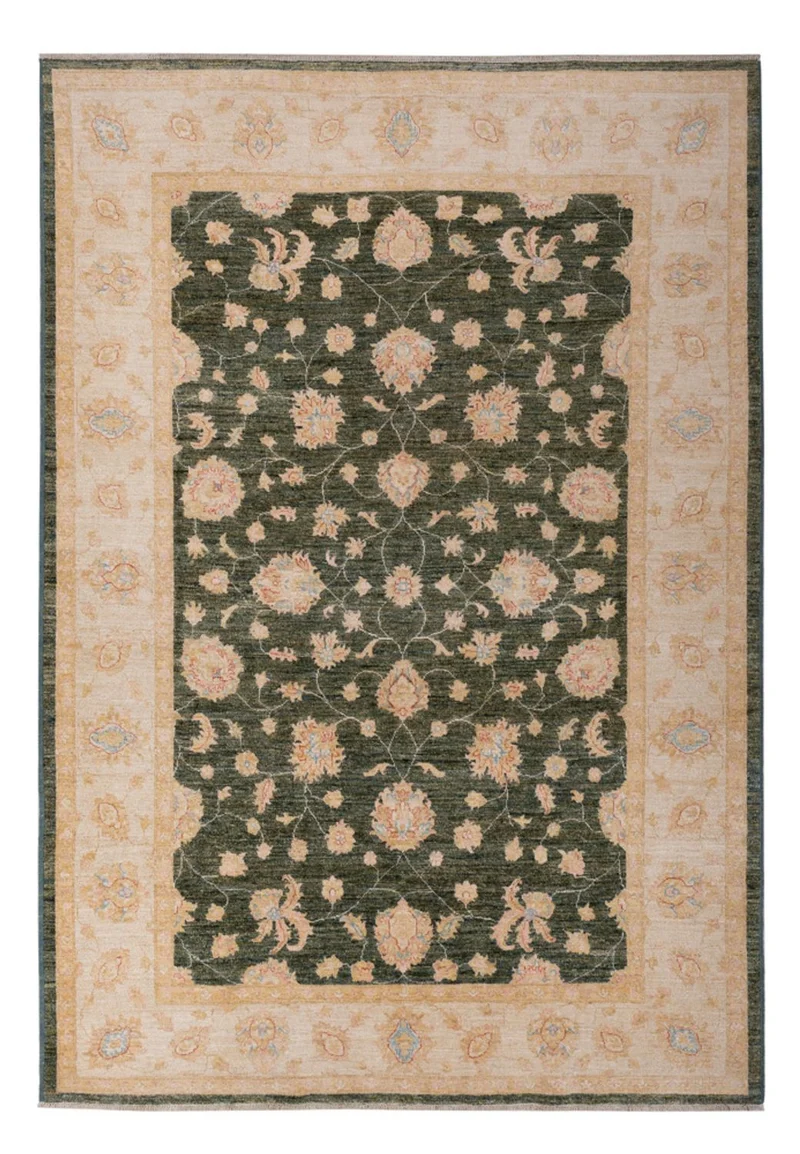 Ziegler Teppich 201x294cm - Orientteppich - dunkelgrün