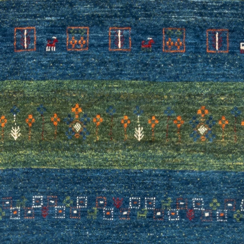 Loribaft Teppich Perser 85x130cm - Orientteppich - blau