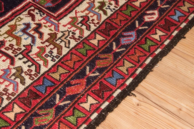Kelim Seide Teppich 95x99cm - beige