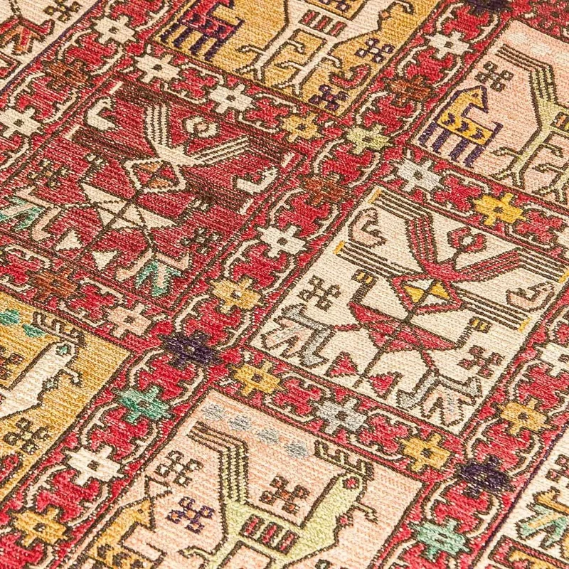 Kelim Seide Teppich 75x97cm - rot