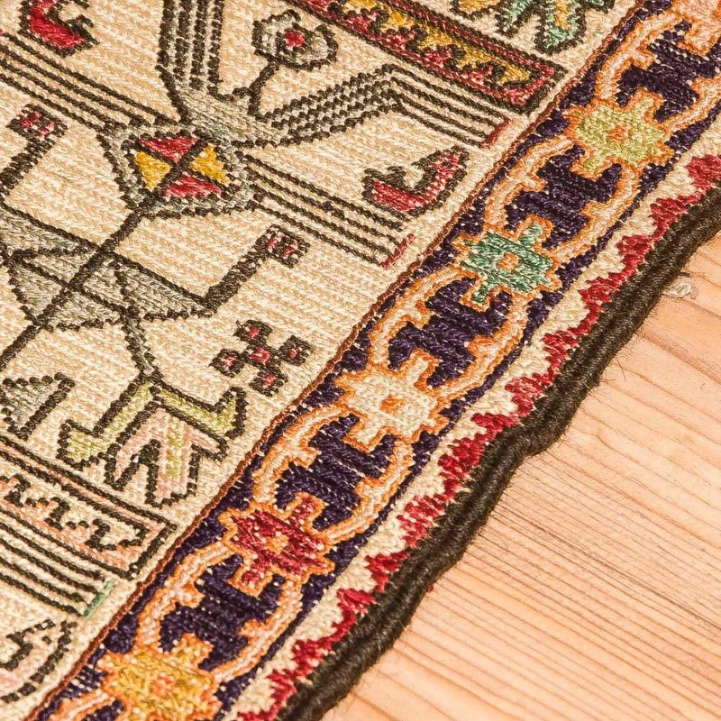 Kelim Seide Teppich 75x97cm - rot