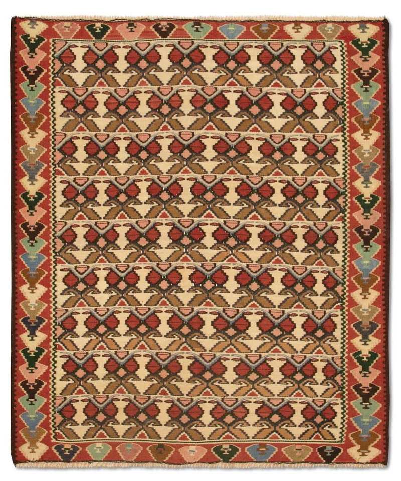 Kelim Teppich Old 119x143cm - beige