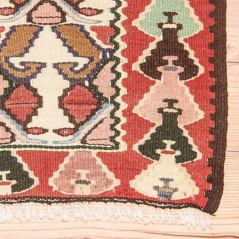 Kelim Teppich Old 119x143cm - beige