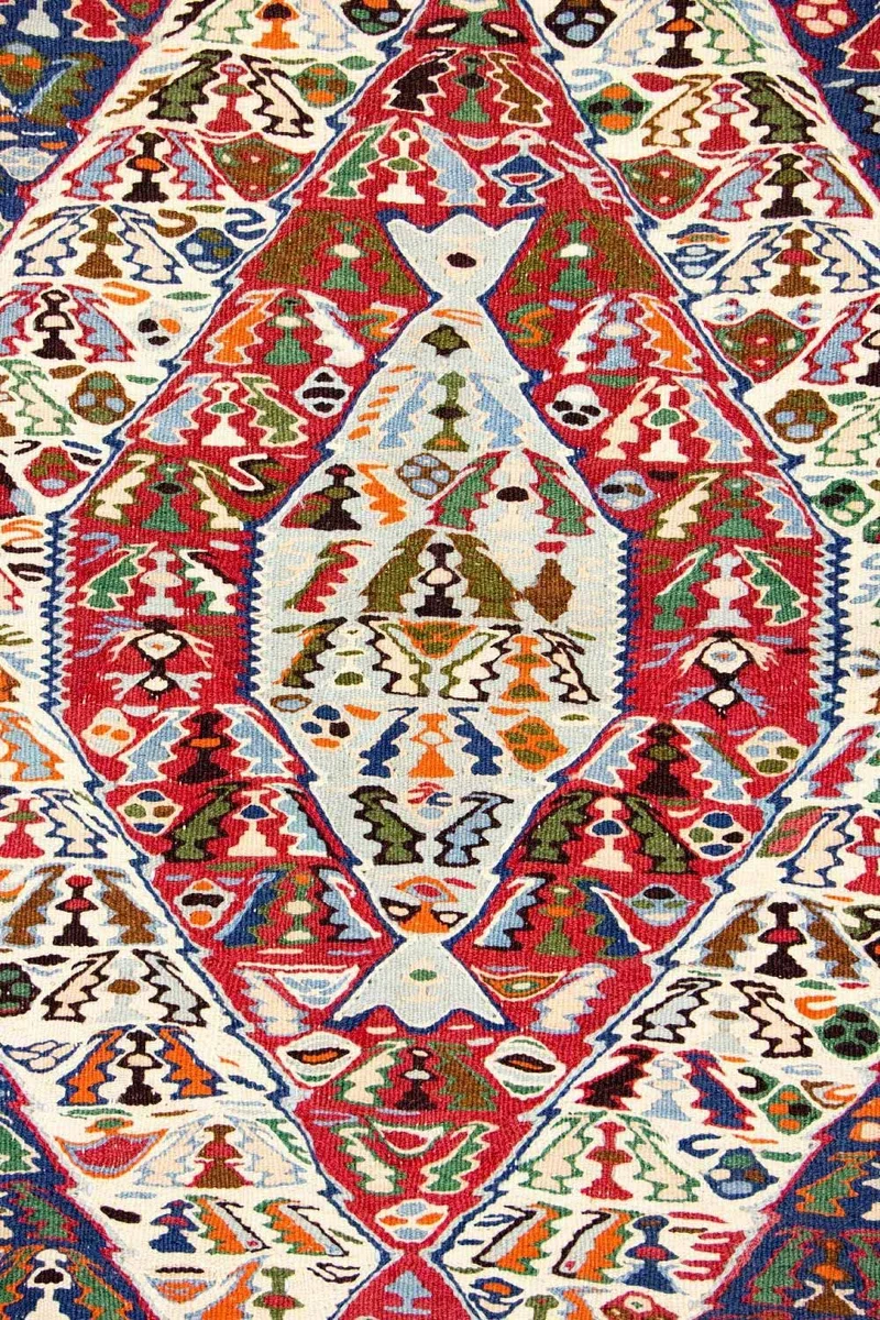 Kelim Teppich Old 119x153cm - blau