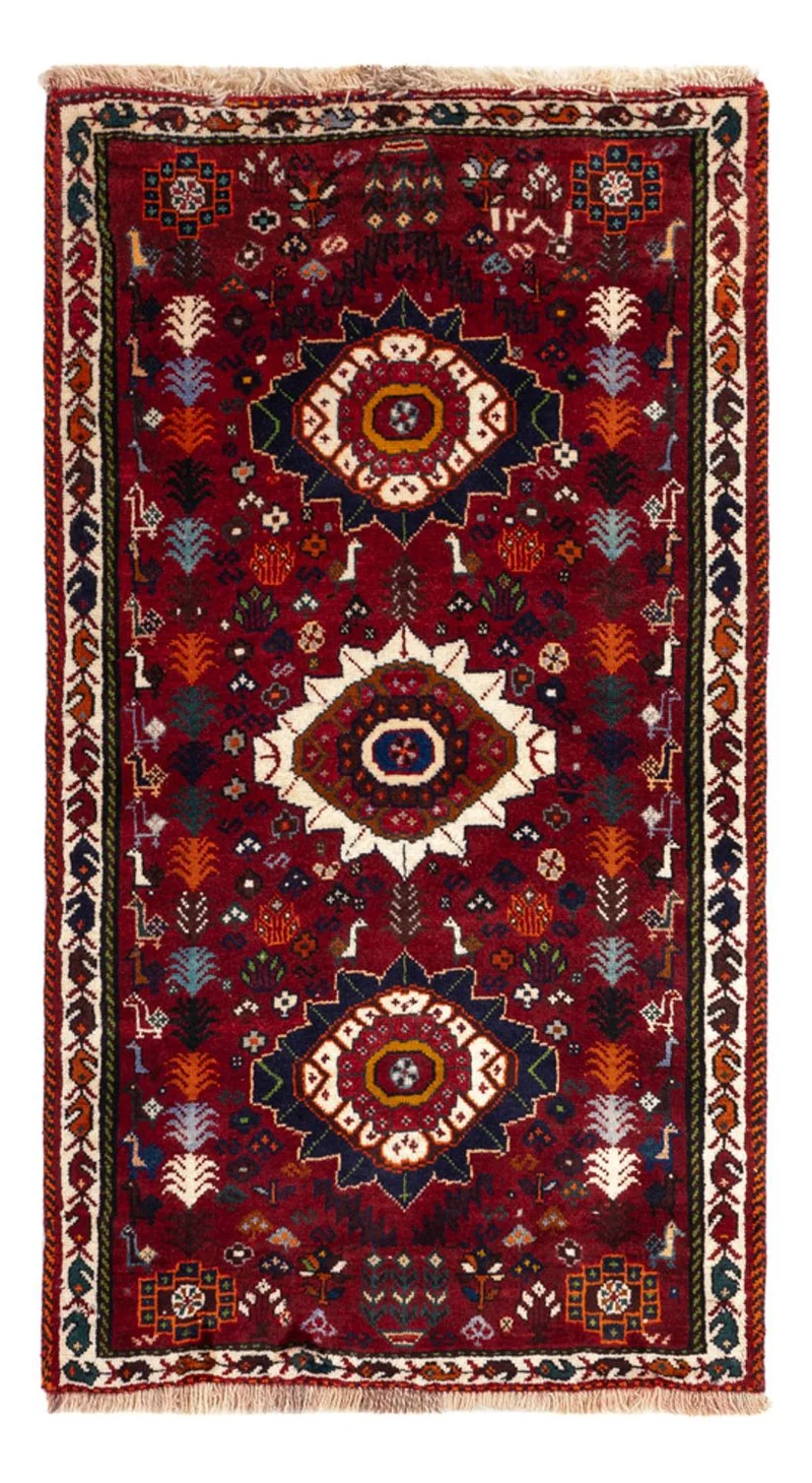 Ghashghai Teppich 77x143cm - Perserteppich - dunkelrot
