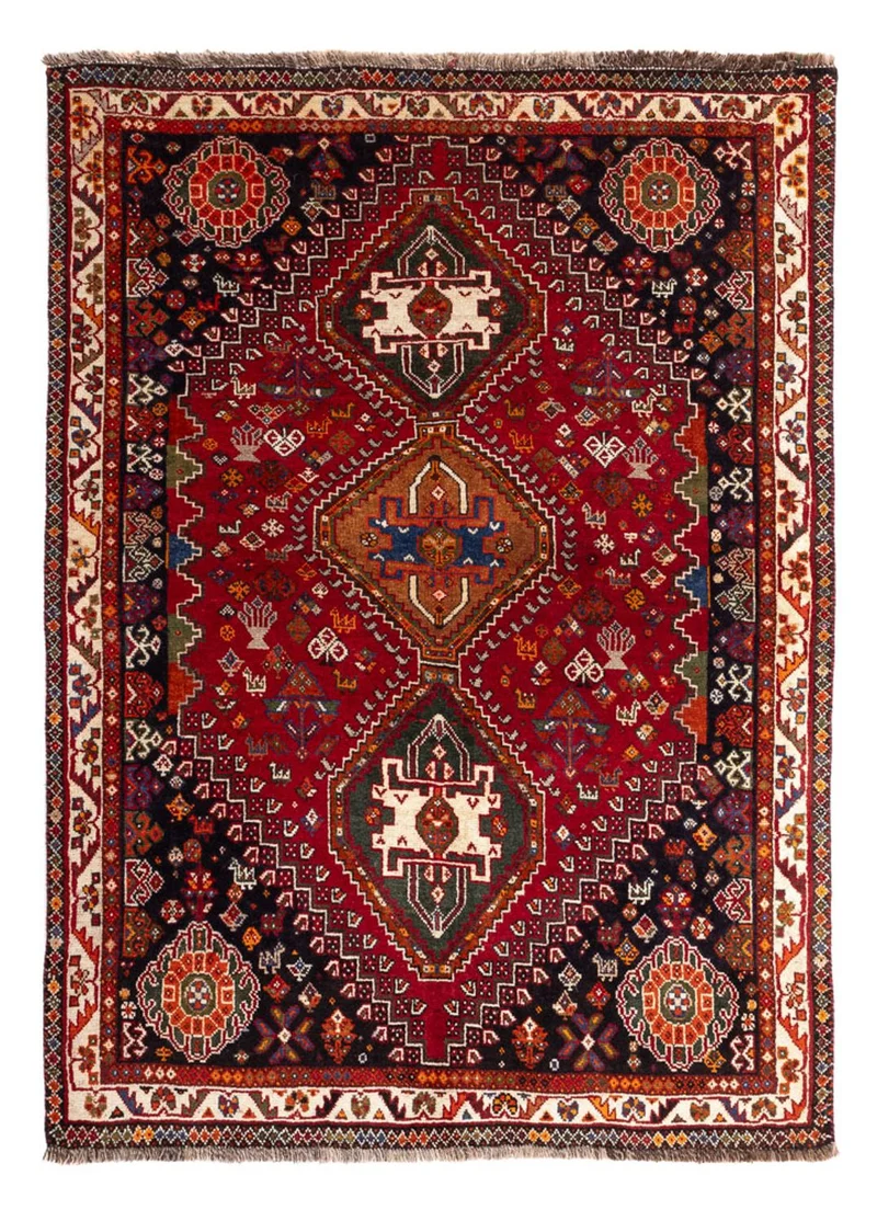 Ghashghai Teppich 110x156cm - Perserteppich - dunkelrot
