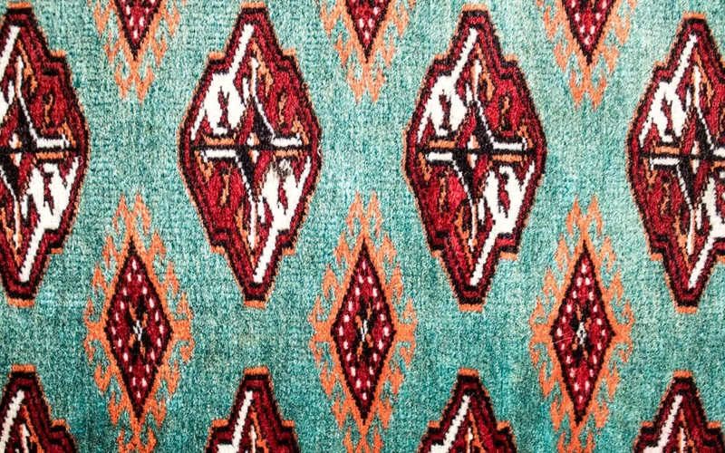 Turkaman Teppich 100x124cm - Orientteppich - türkis
