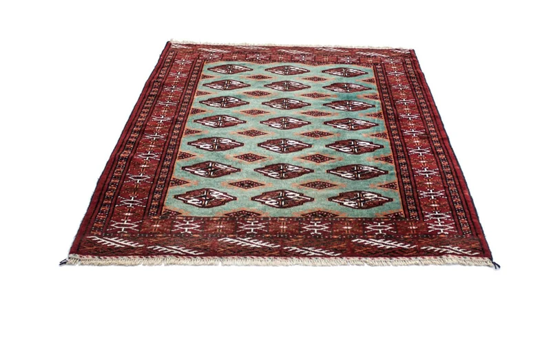 Turkaman Teppich 100x124cm - Orientteppich - türkis