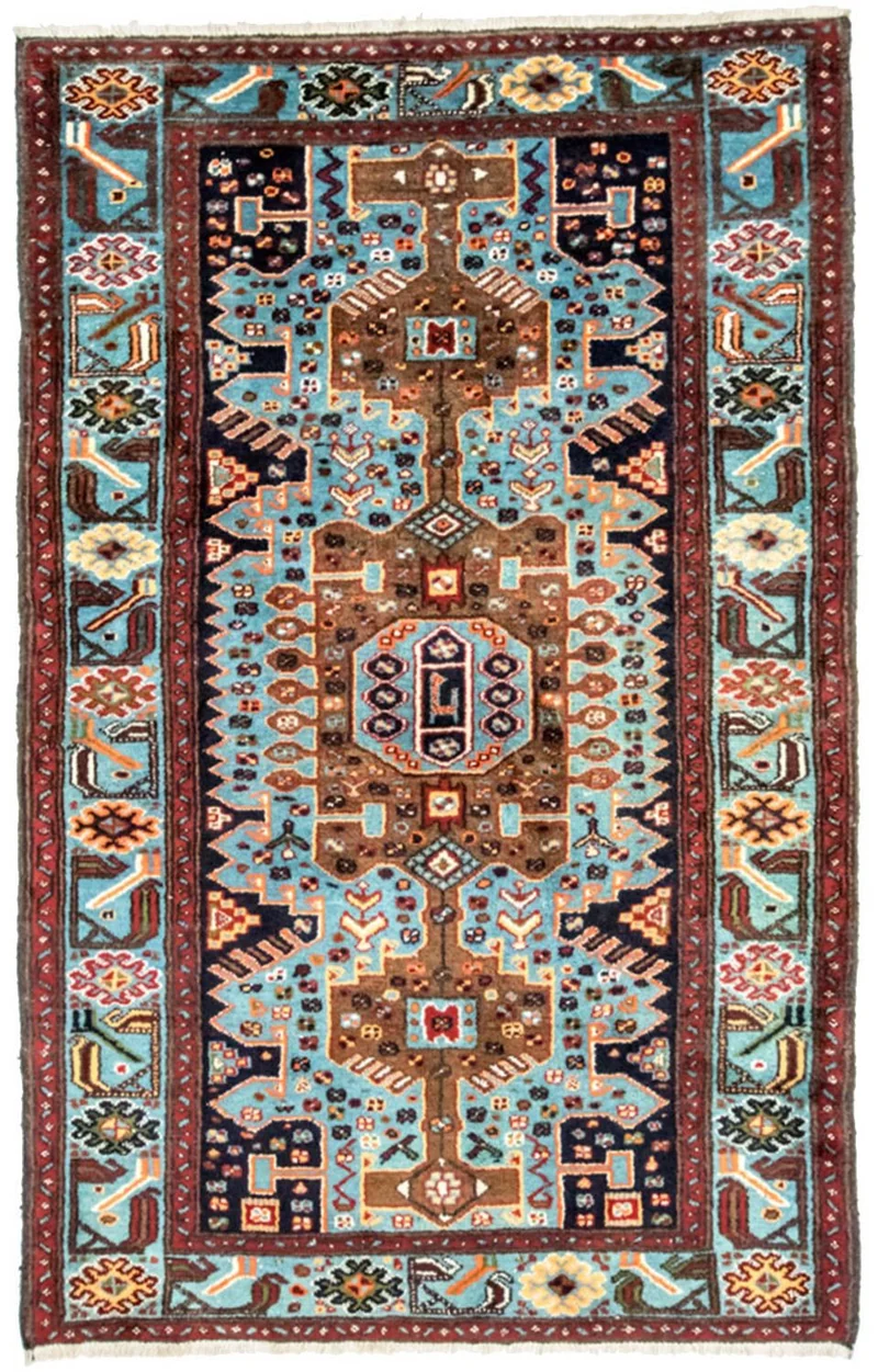 Nahavand Teppich 130x199cm - Perserteppich - blau
